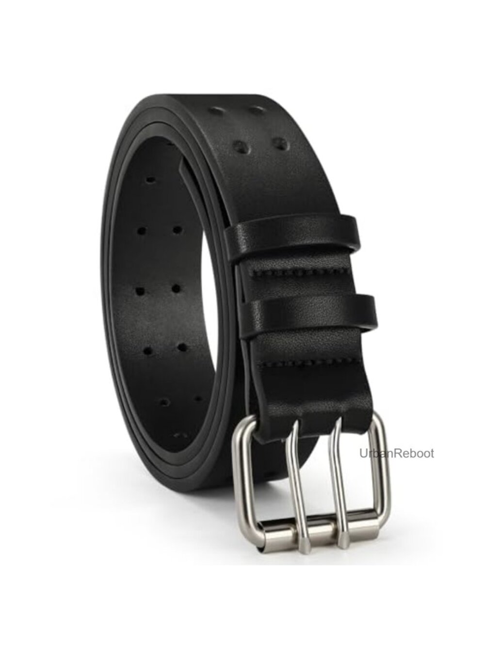 Men's Faux Leather Double Prong Belt Heavy Duty Work Casual Belts